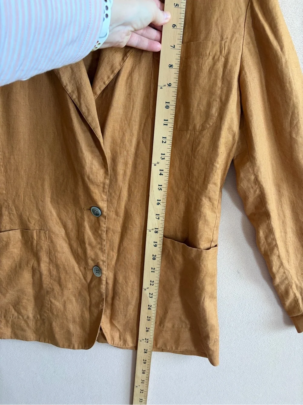 JCrew 100% Linen Camel Brown Blazer Jacket Size 4 Vtg 90s